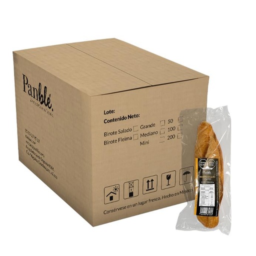 Caja 50pz Birote Salado Grande MX